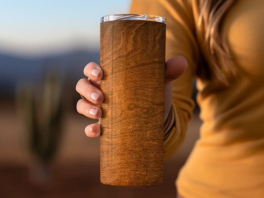 Carved Wood Floral Details and Geometric Patterns Tumblers
