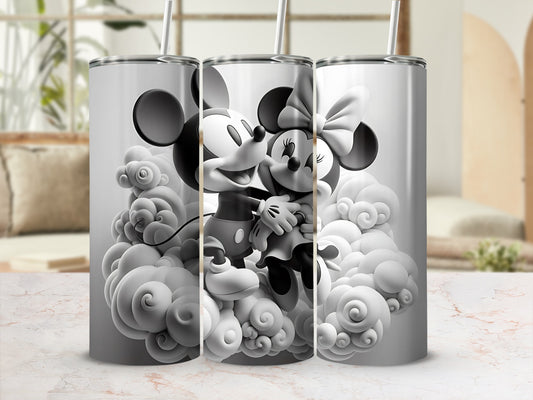 Classic Cartoon Couple in Cloud Design Tumbler