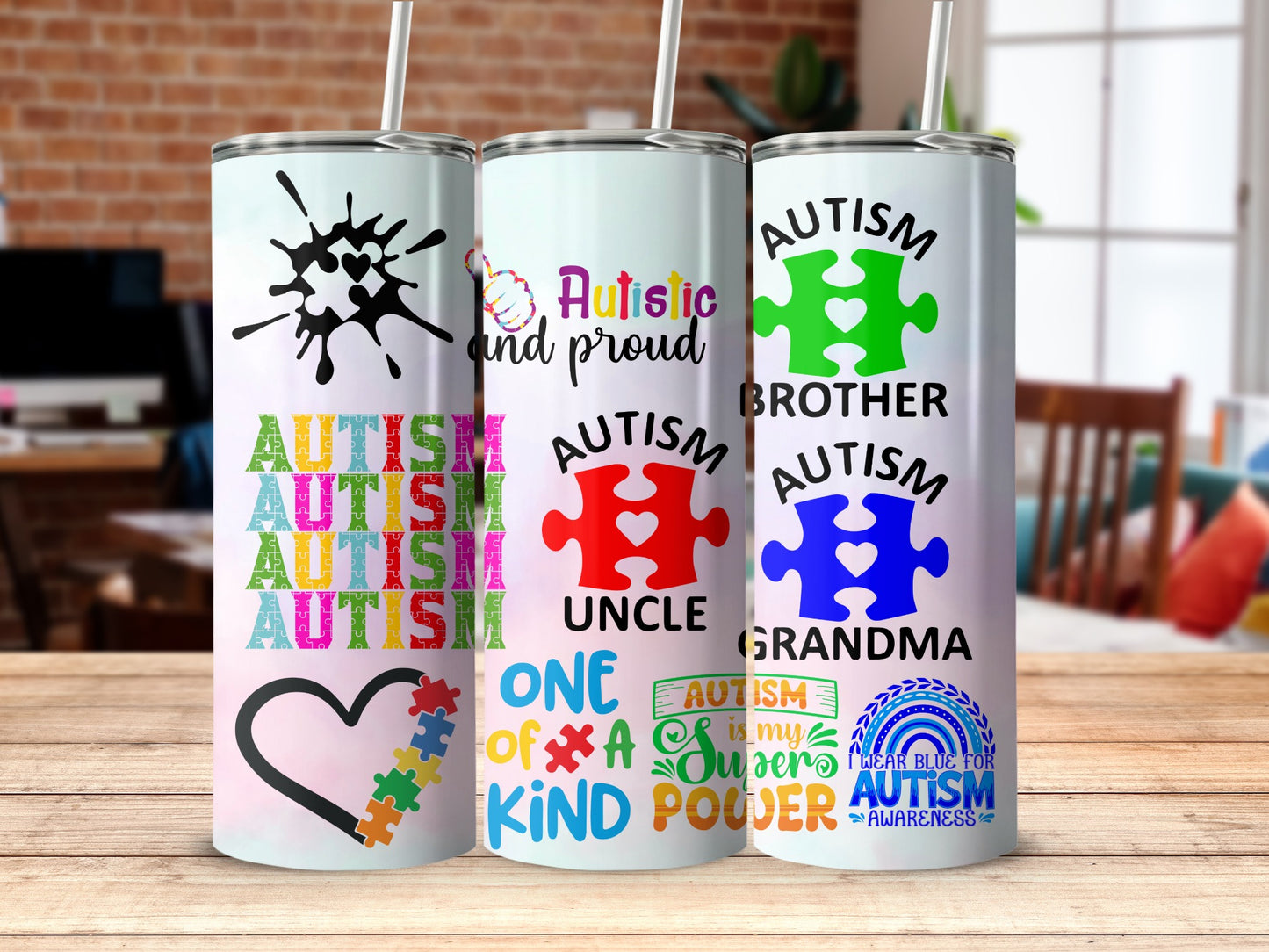 Colorful Autism Awareness Tumblers Collection