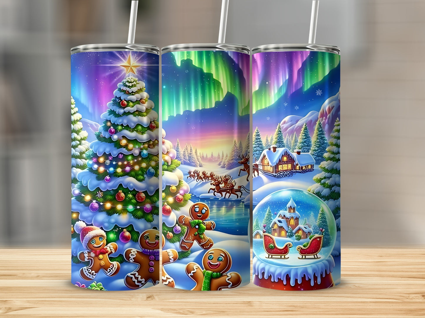 Festive Christmas Wonderland Tumbler Holiday Decor Item