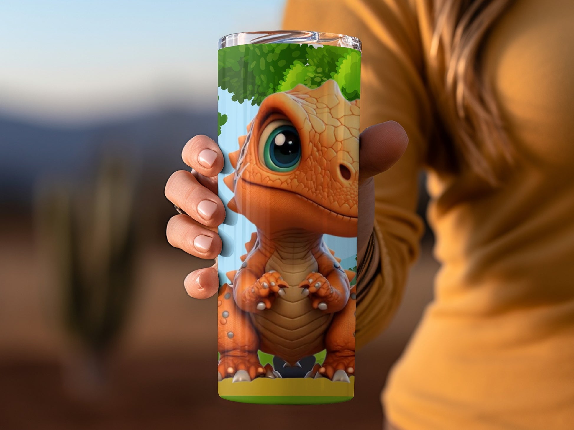 Cute Dinosaur Character Tumbler for Kids and Adults