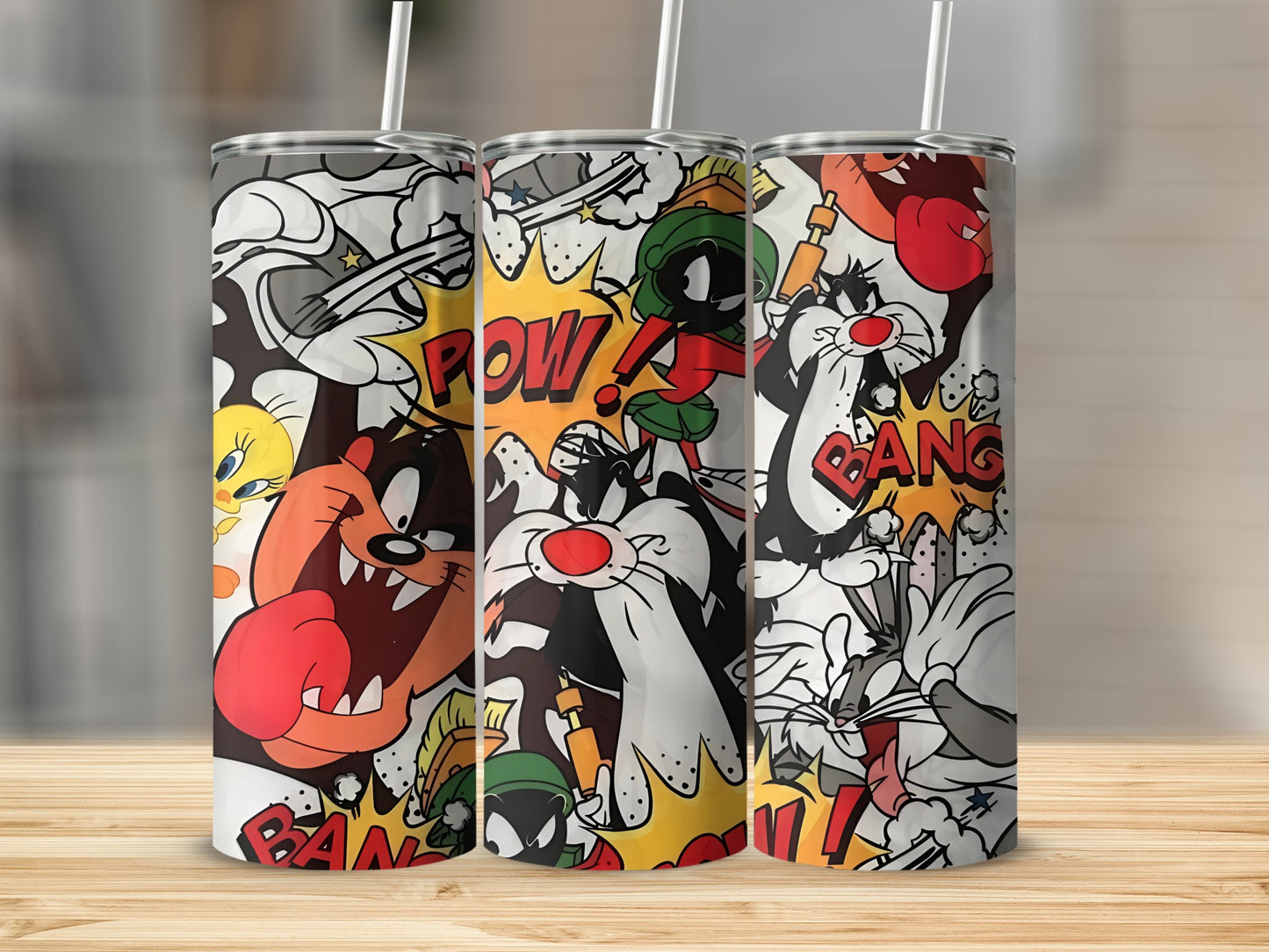 Cartoon Characters Pow Bang Double Wall Tumbler