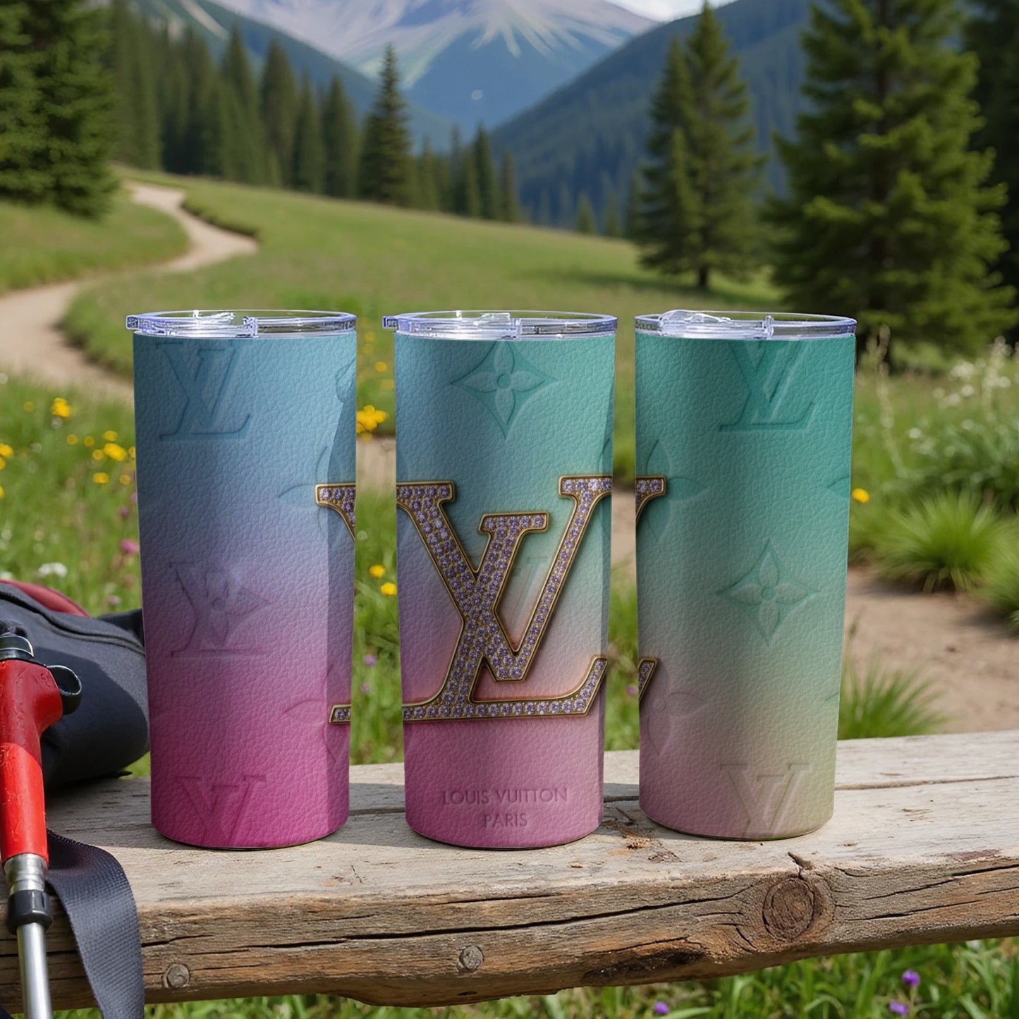Gradient Luxe Design Louis Vuitton Travel Mug