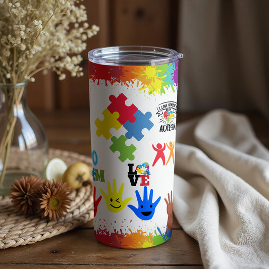 Autism Awareness Tumbler Colorful Puzzle Puzzle Pieces