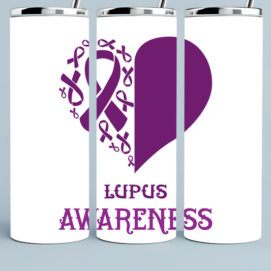 Lupus awareness ribbons heart