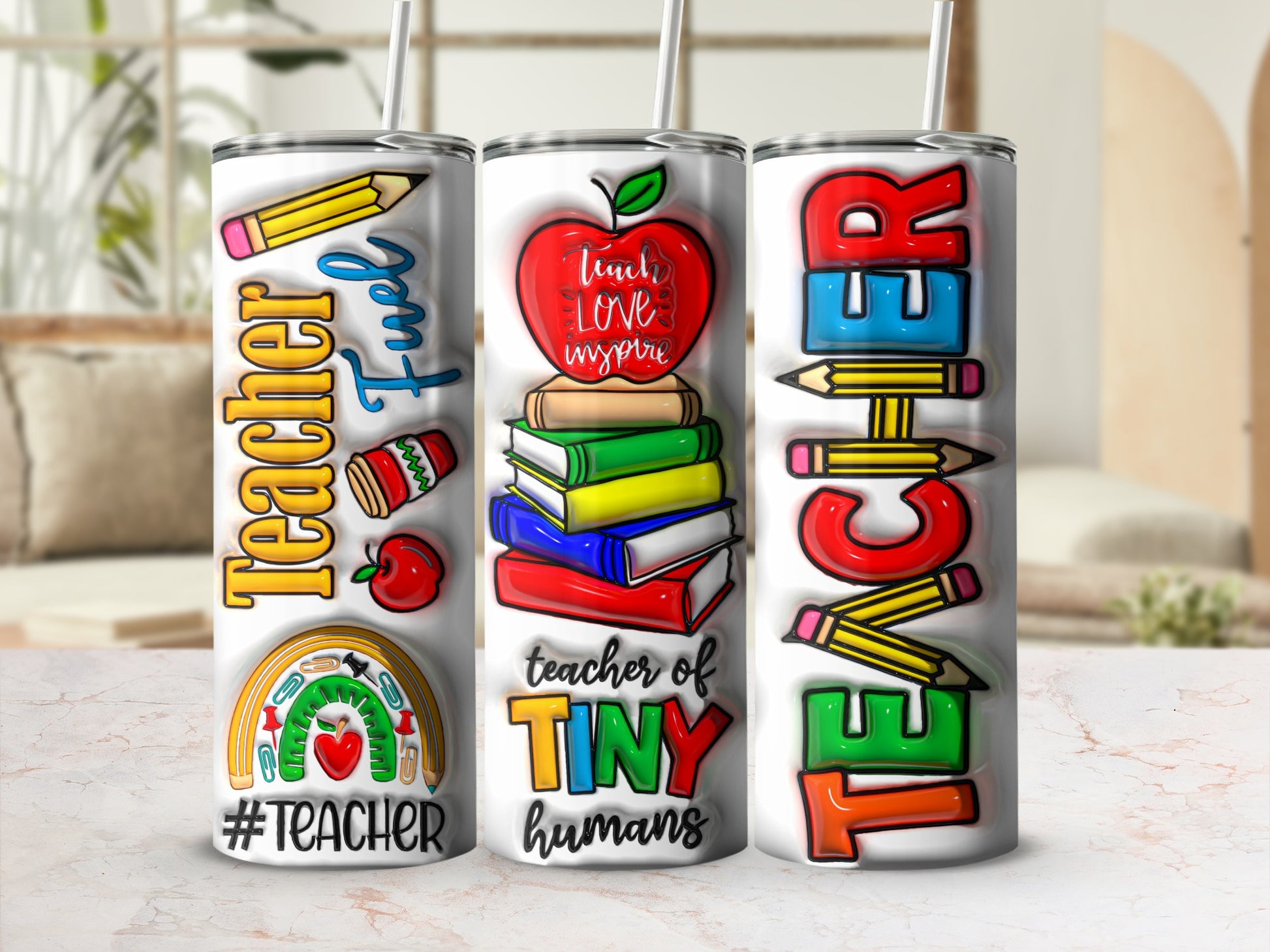 Teacher Teach Love Inspire Tiny Humans Books Pencils product type