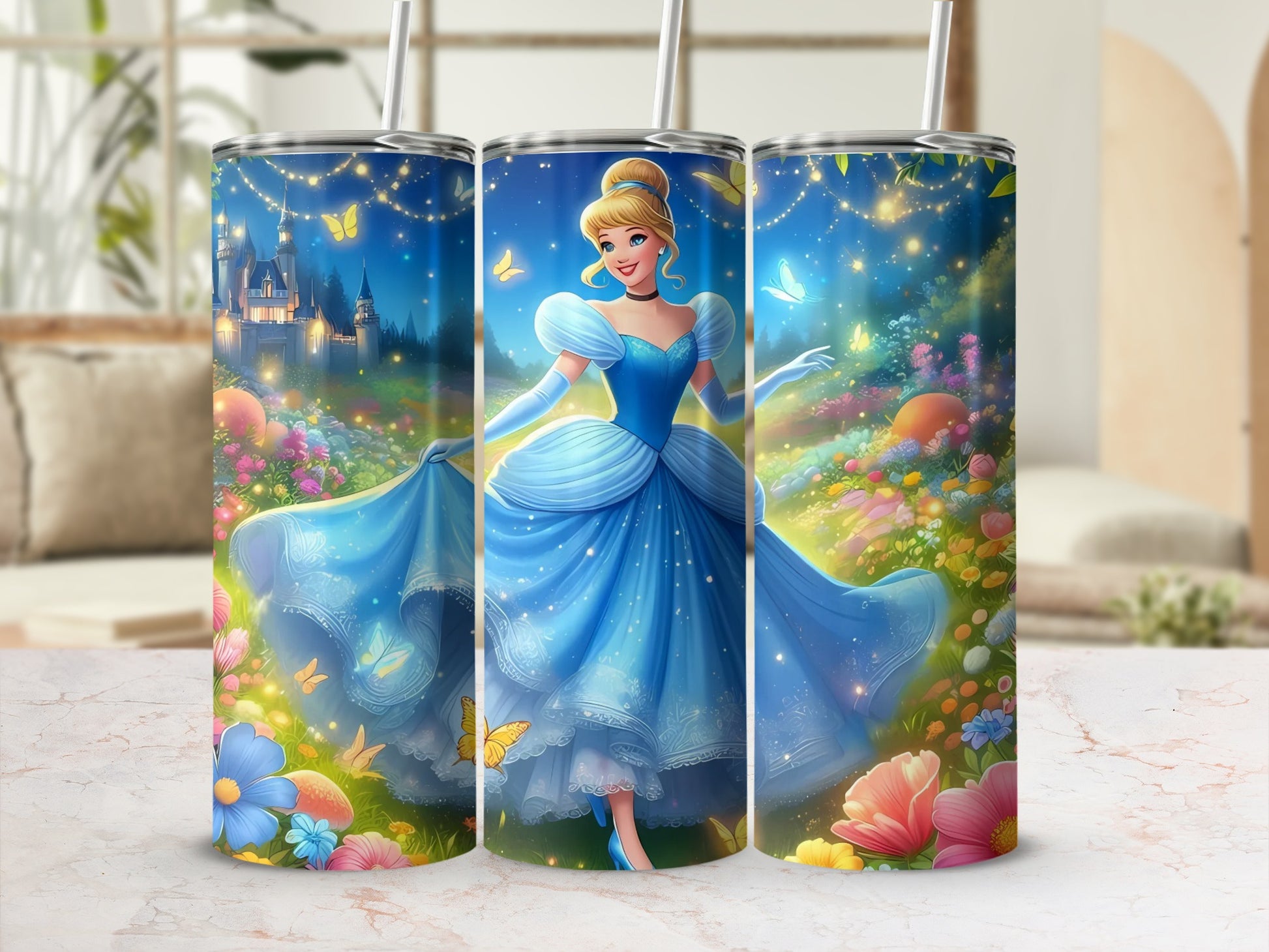 Enchanted Castle Cinderella Fantasy Wonderland tumbler