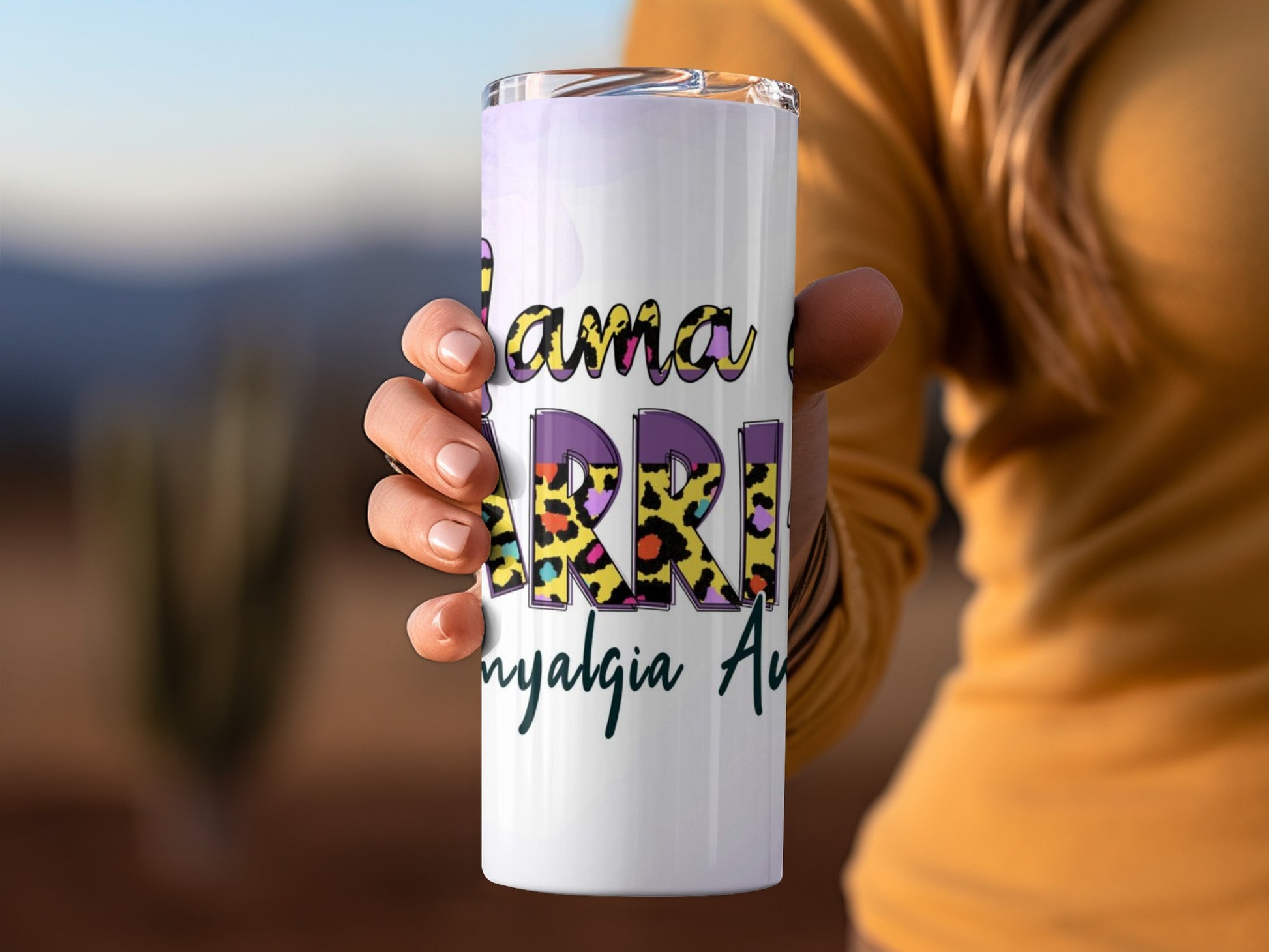 Mama Warrior Fibromyalgia Awareness Tumbler Mug