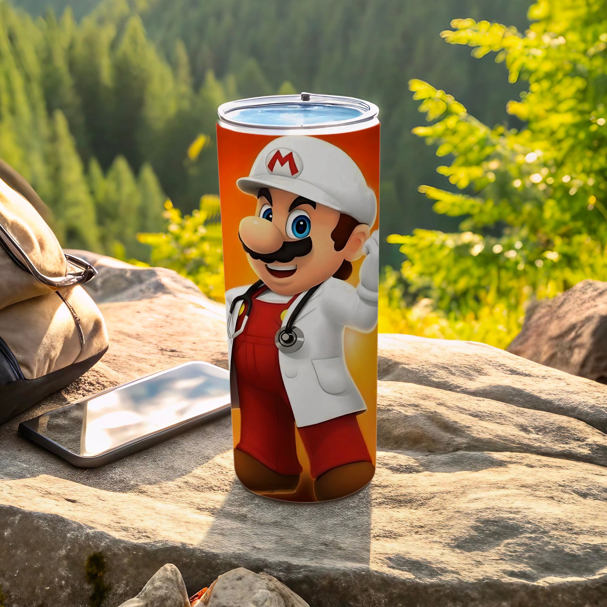 Dr Mario Themed Travel Tumbler for Gamers Drinkware