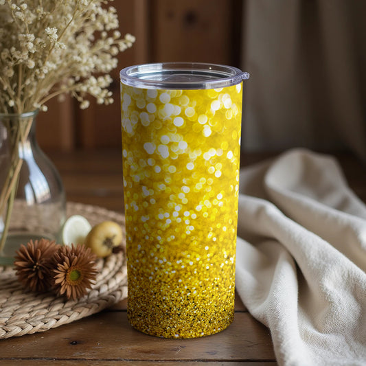 Bright Yellow Glitter Tumbler for Everyday Use