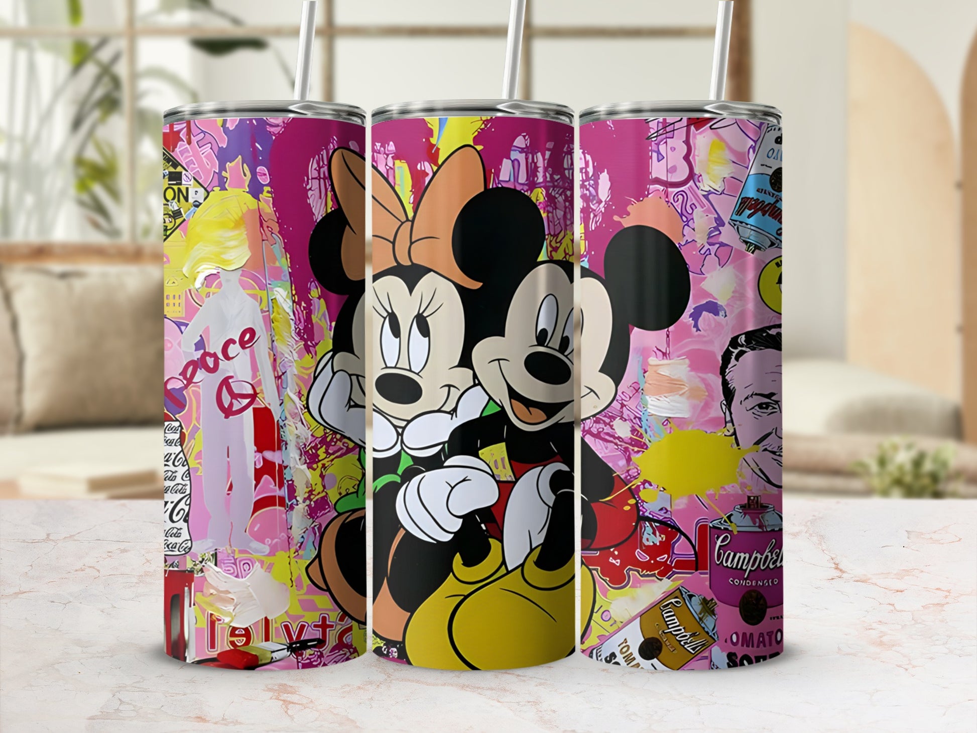 Colorful Pop Art Style Insulated Tumbler Design