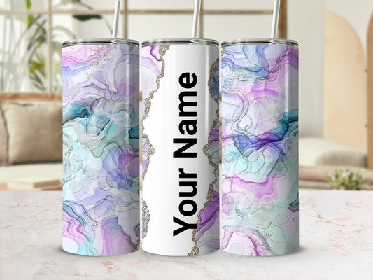 Personalized Abstract Design Tumbler with Name