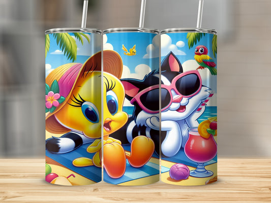 Fun Beach Day Cartoon Characters Design Tumbler
