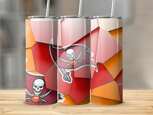 Tampa Bay Buccaneers Logo Abstract Fractal Design Tumblers
