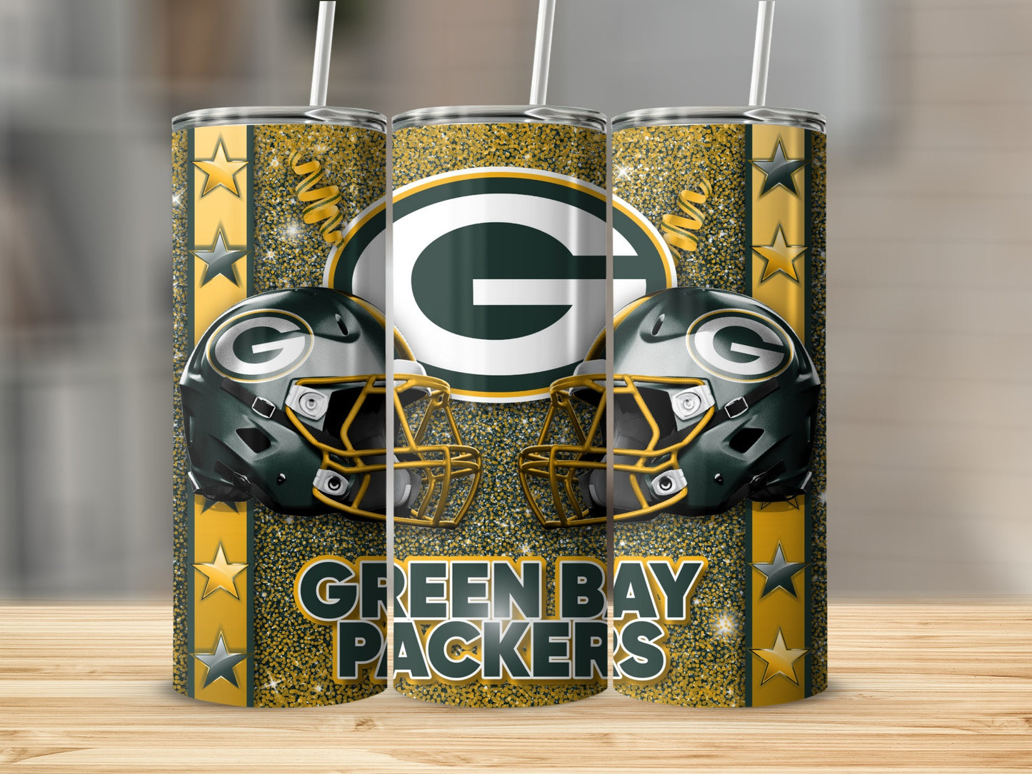 Green Bay Packers Football Helmets Team Logo Tumblers