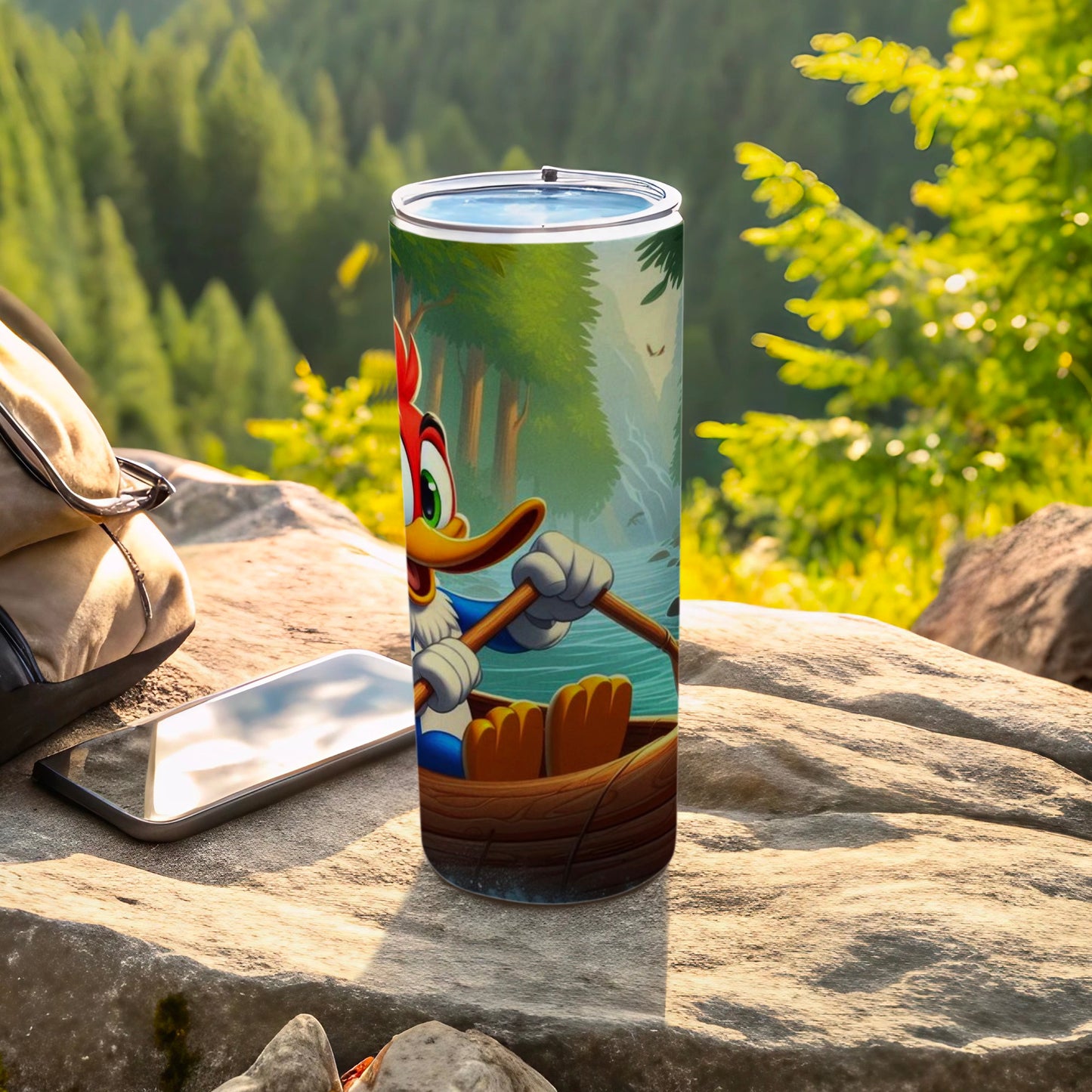 Vibrantly Illustrated Cartoon Character Travel Mug