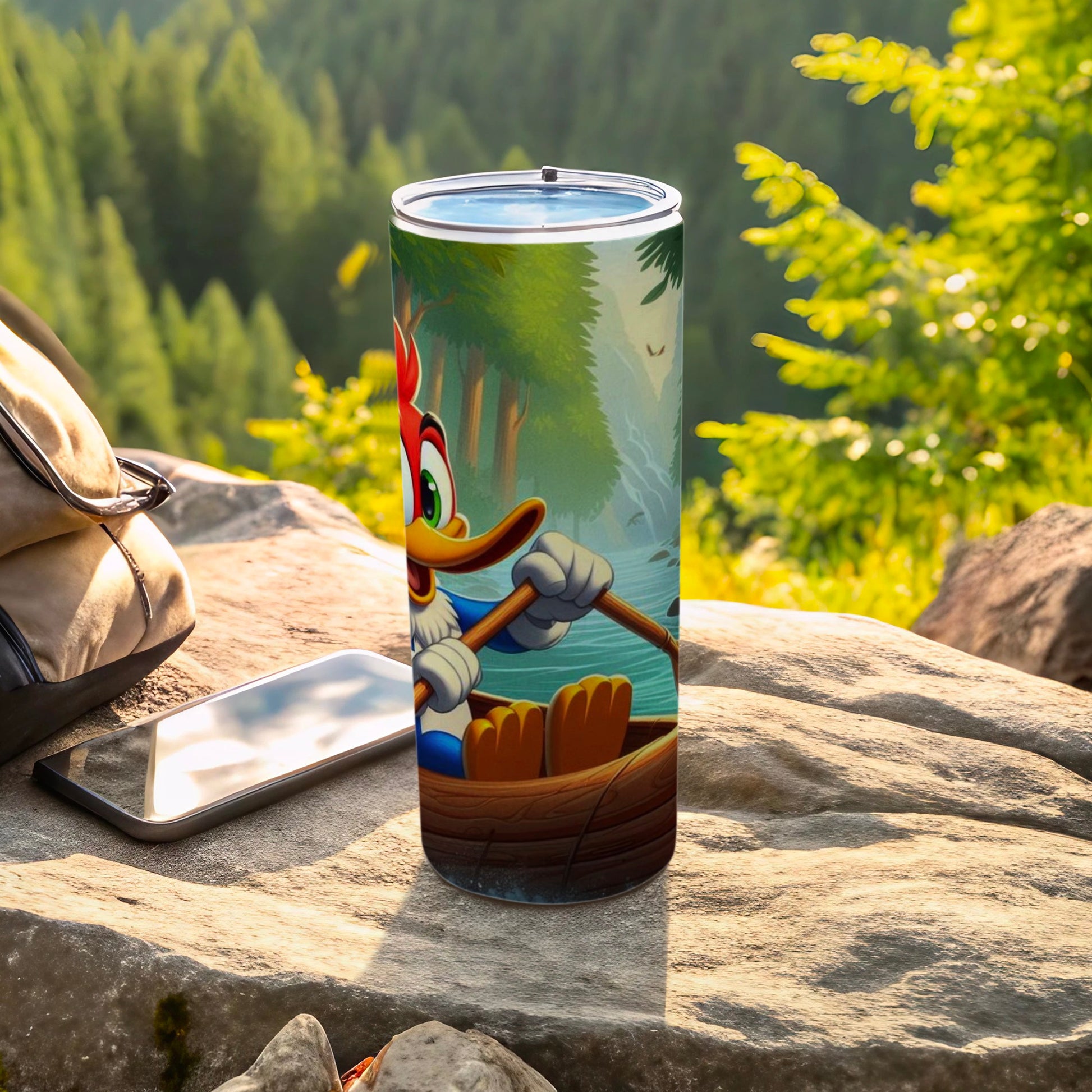 Vibrantly Illustrated Cartoon Character Travel Mug