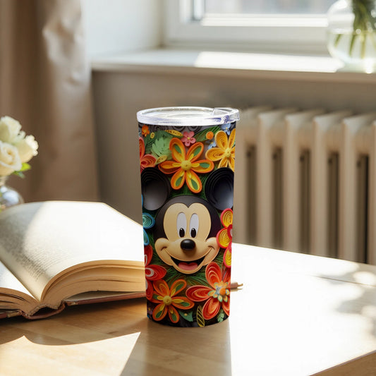 Floral Mickey Mouse Tumbler for Bright Daily Sips