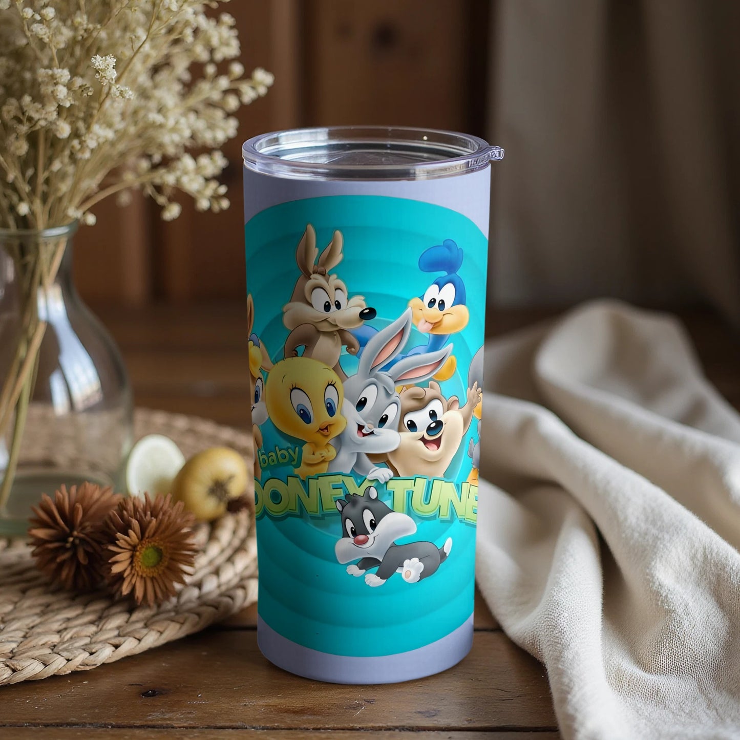 Cartoon Character Tumbler with Lid Insulated Beverage