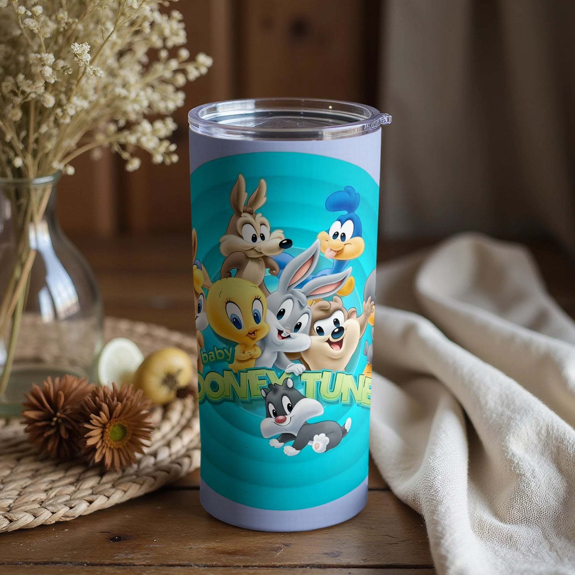 Cartoon Character Tumbler with Lid Insulated Beverage