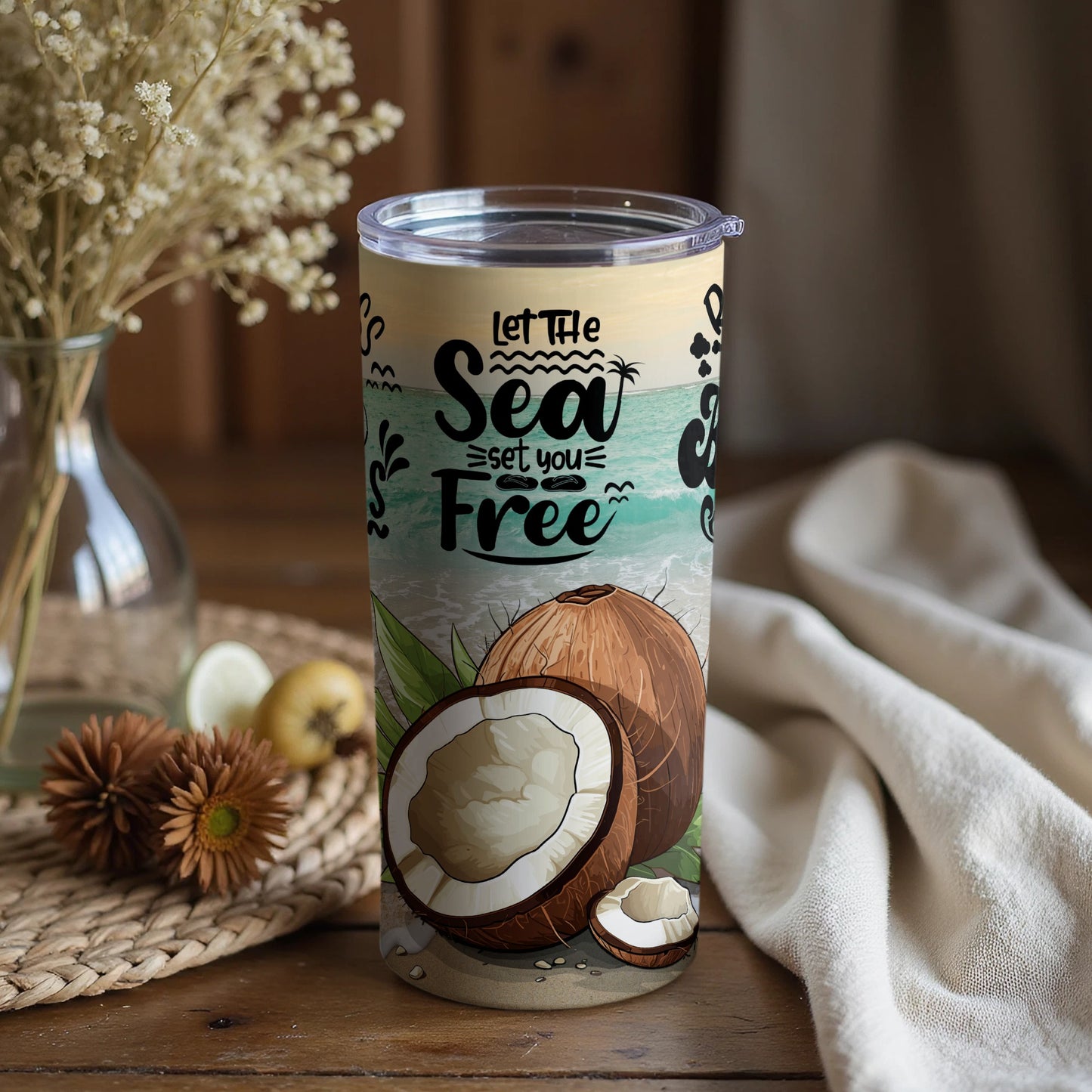 Let the Sea Set You Free Inspirational Tumbler