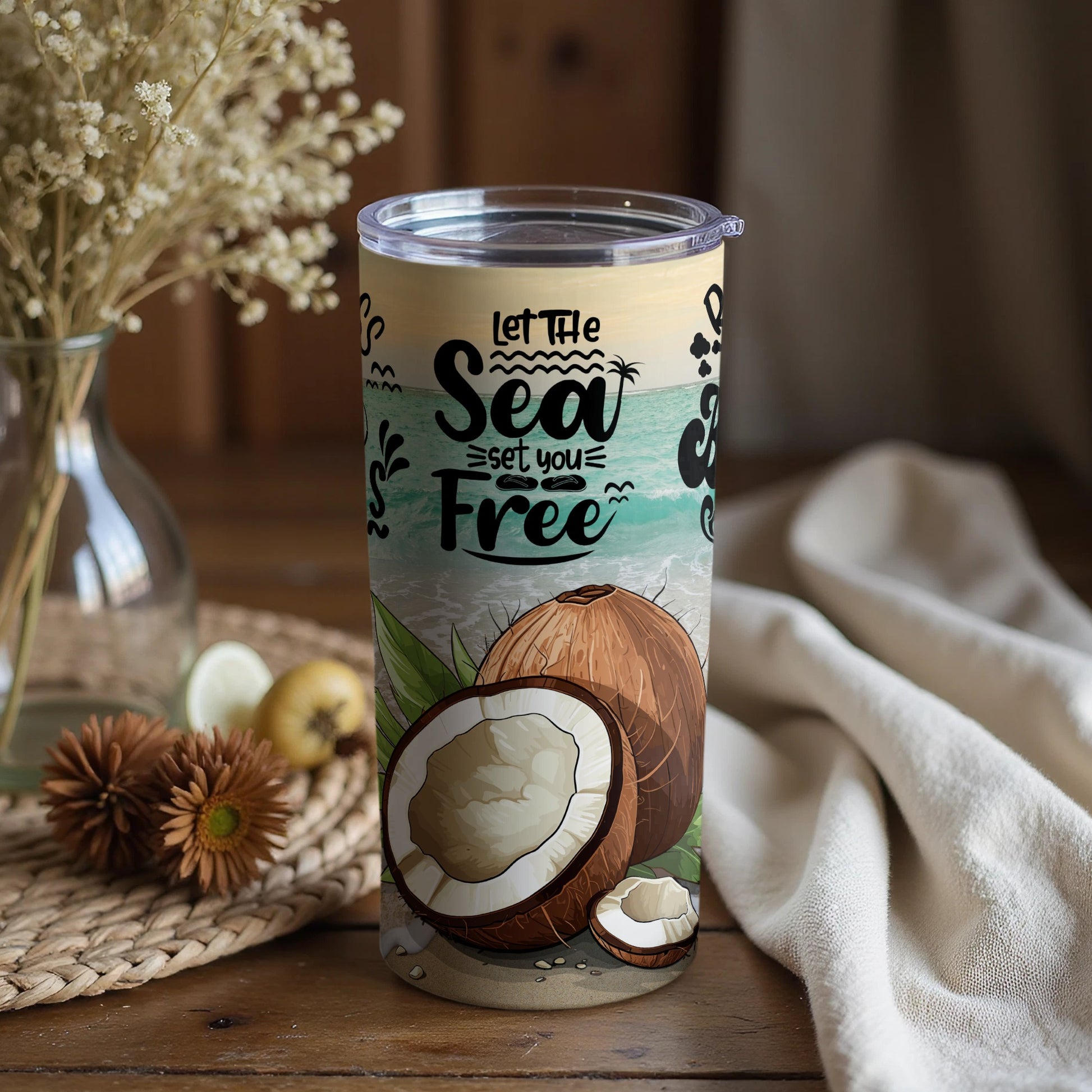 Let the Sea Set You Free Inspirational Tumbler