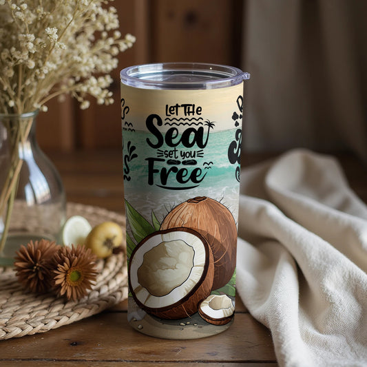 Let the Sea Set You Free Inspirational Tumbler