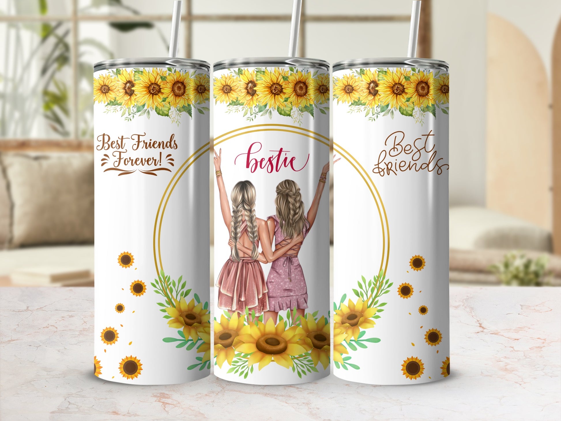 Sunflower Best Friends Forever Insulated Tumbler