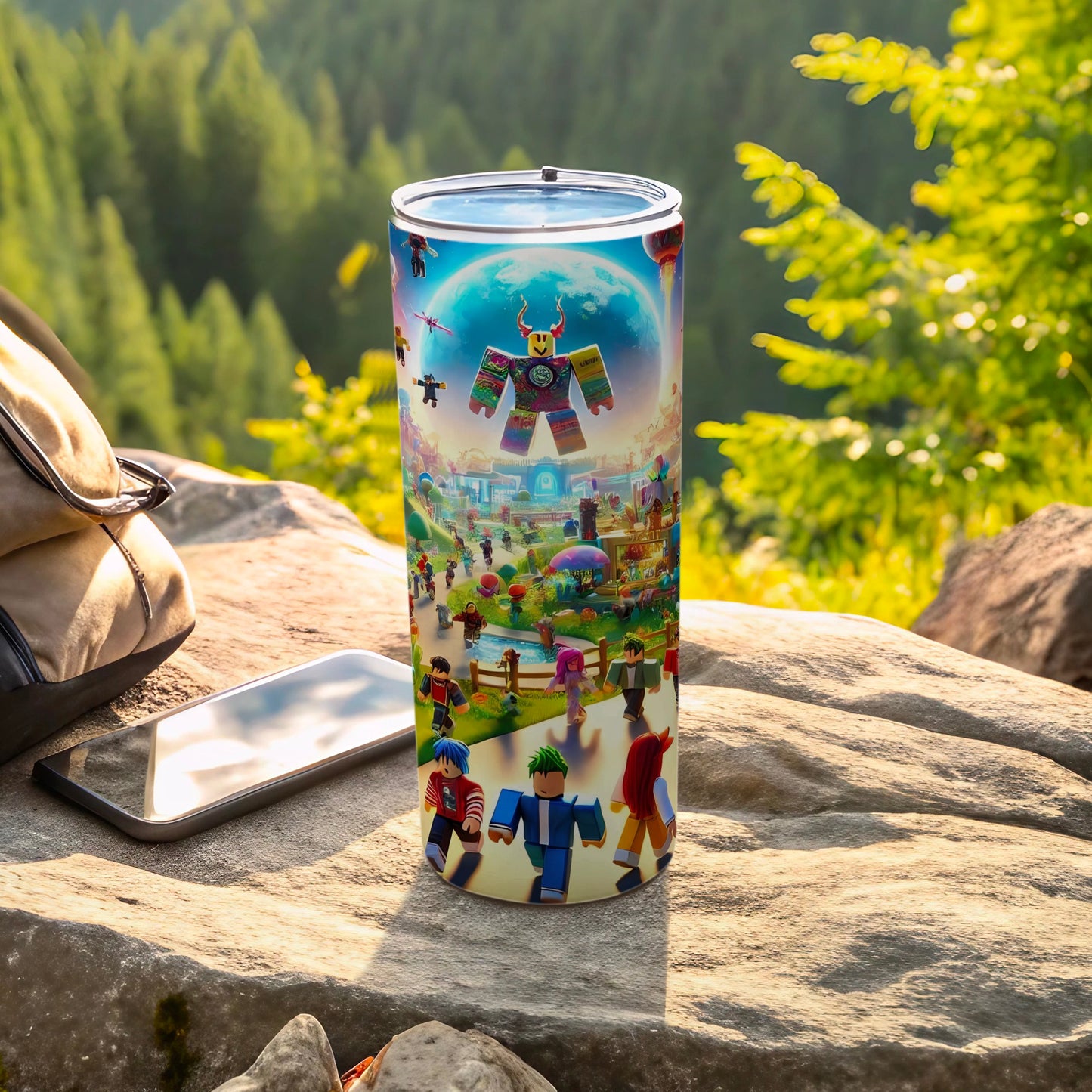 Vibrant Gaming Scene Artwork Tumbler