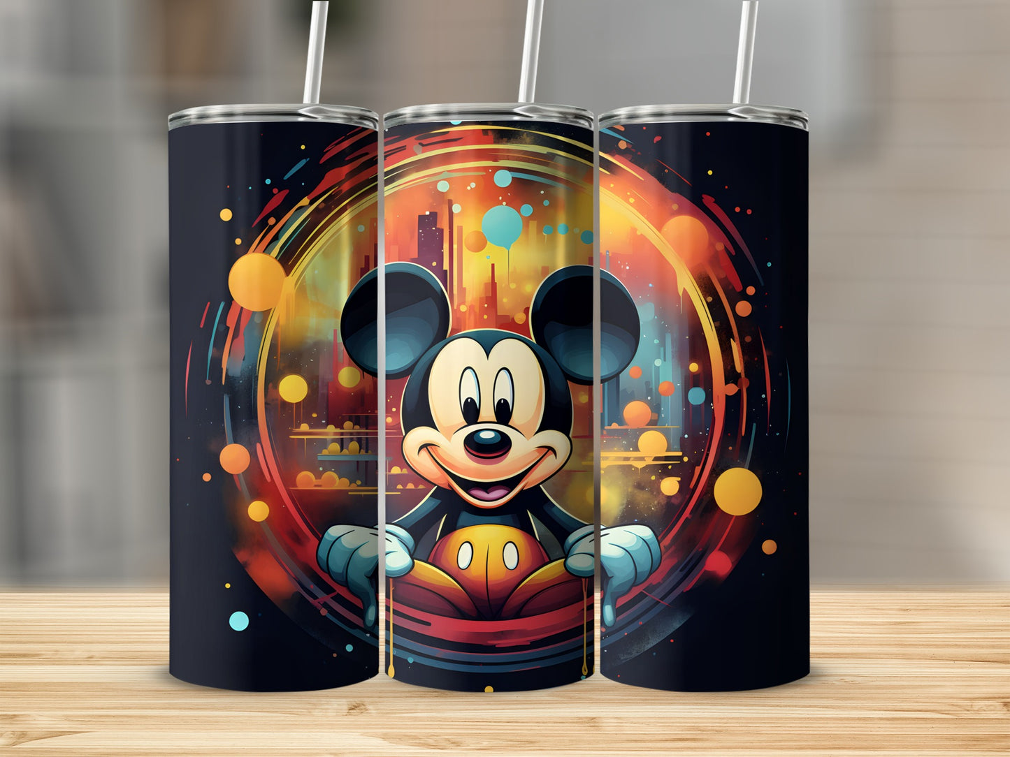 Colorful Urban Mickey Design Insulated Tumbler