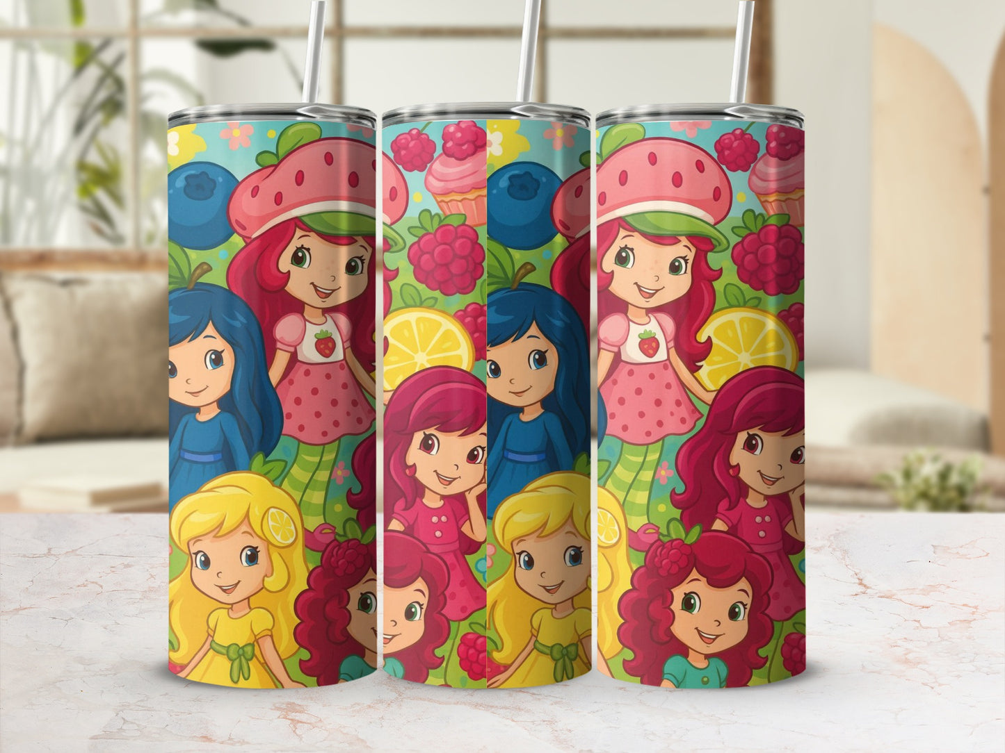 Colorful Cartoon Characters Tumbler for Kids Drinkware