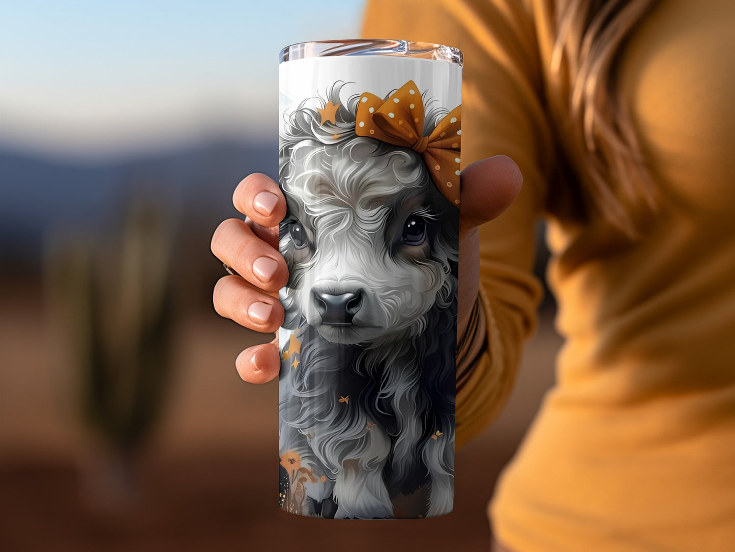 Adorable Dog with Bow Design Insulated Tumbler Cup