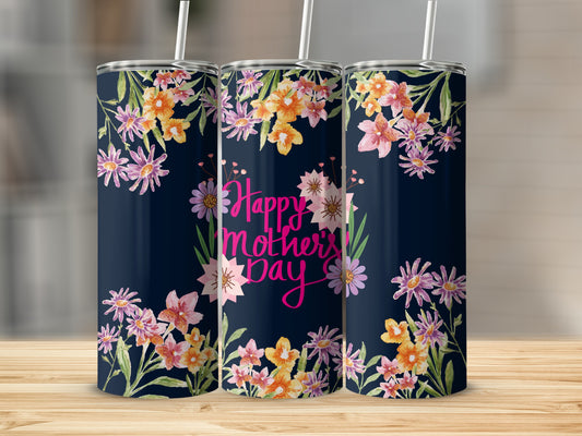 Happy Mothers Day Floral Design Tumbler