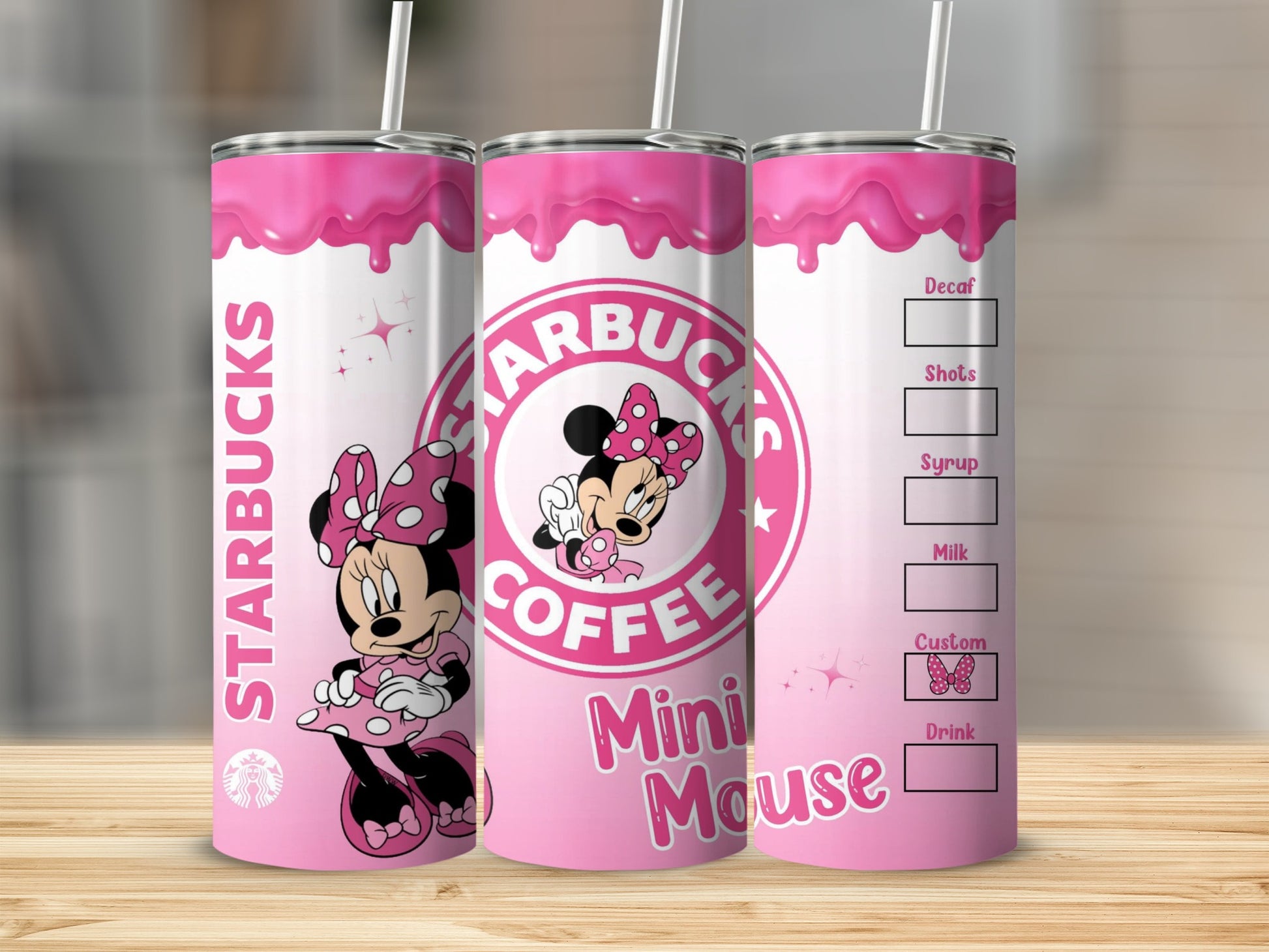 Pink Starbucks Mini Mouse themed tumbler product