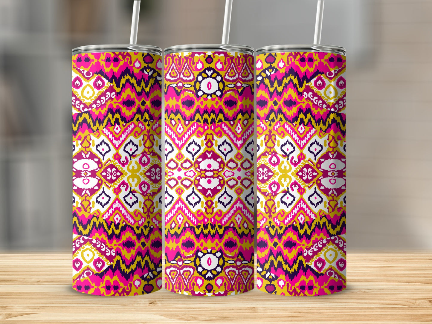 Vibrant Tribal Pattern Insulated Tumbler for Drinks