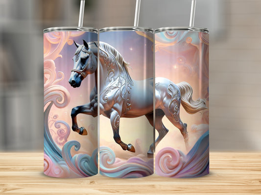 Enchanting Horse Design Stainless Steel Tumbler