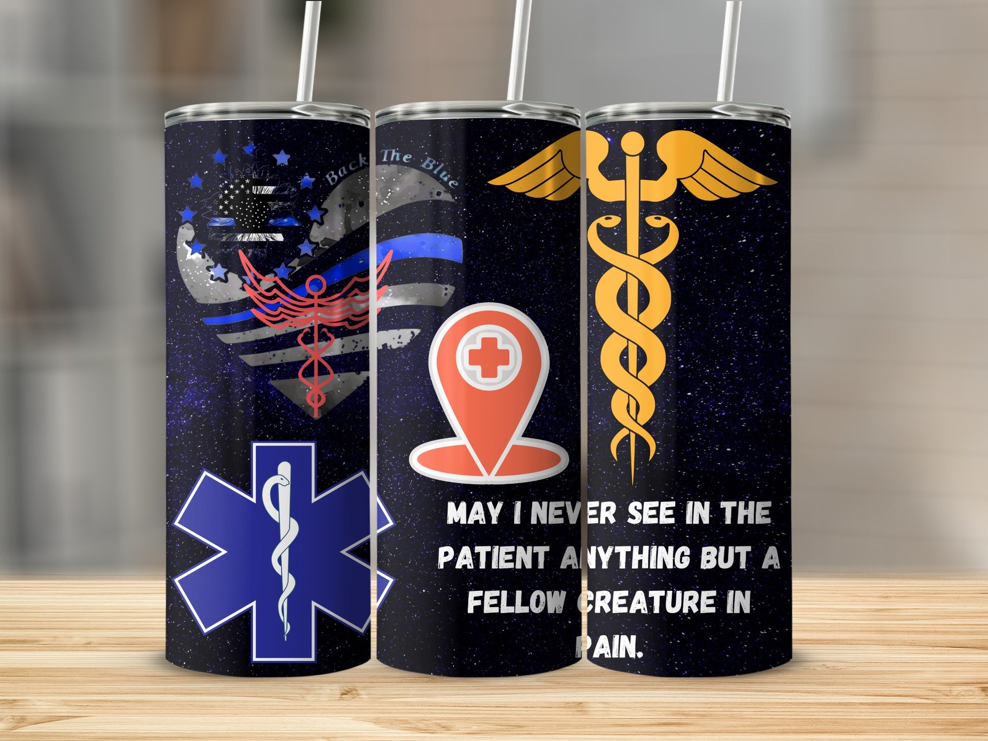 Medical Symbol Design Tumblers for Healthcare Workers