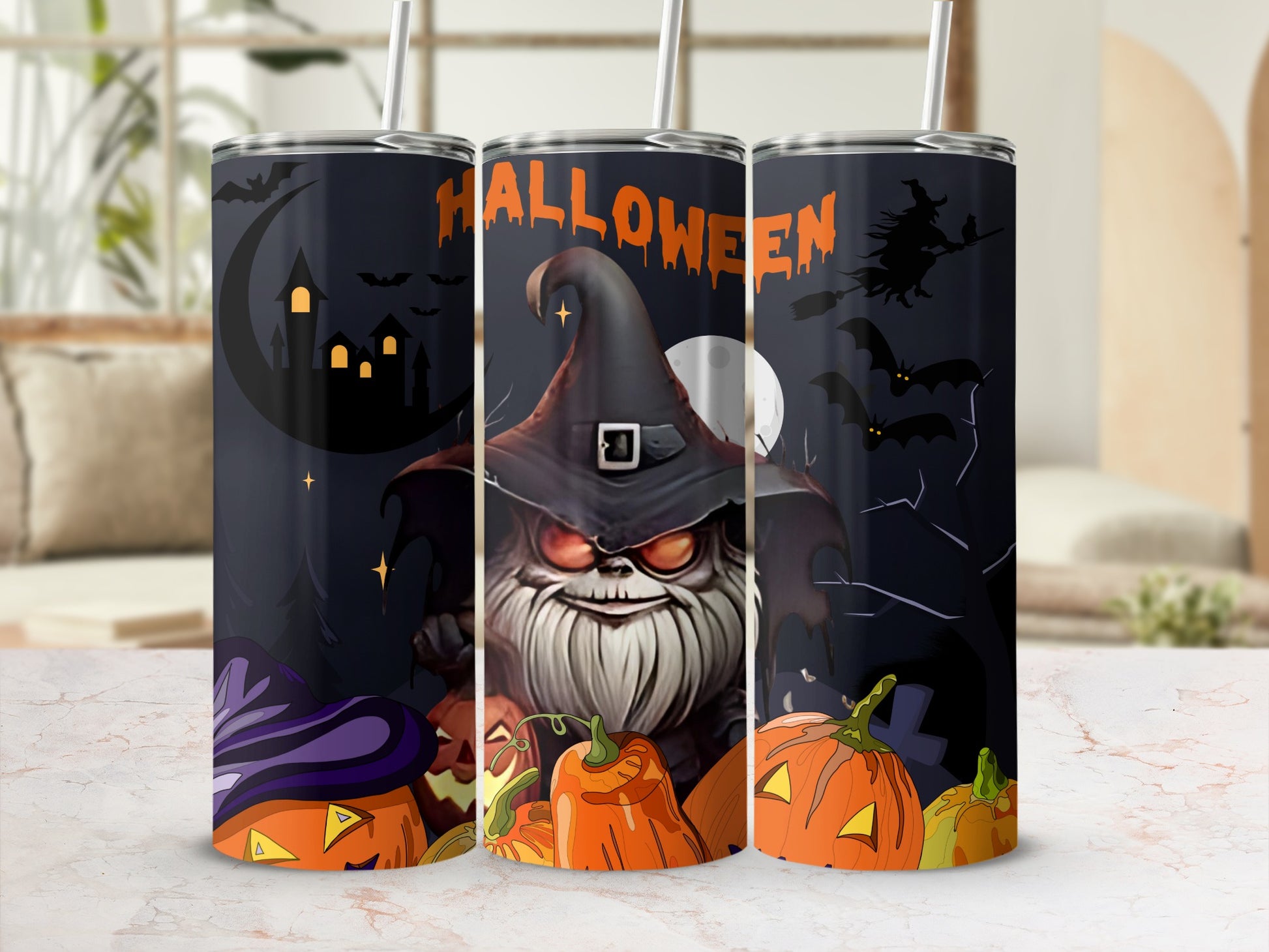 Halloween Themed Stainless Steel Tumbler Cup