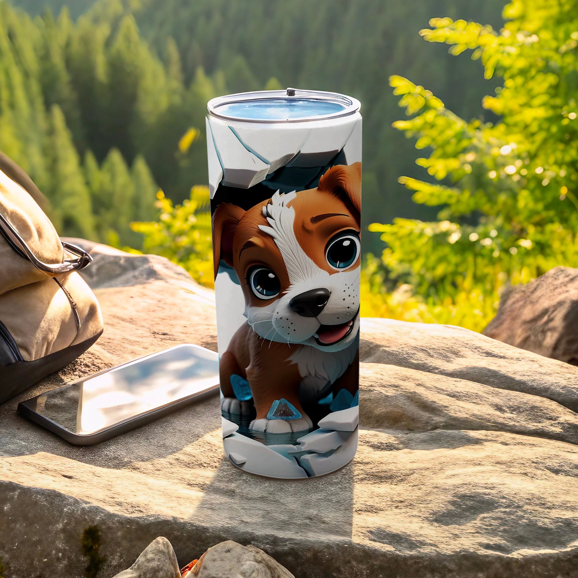 Cute Puppy Cartoon Insulated Travel Mug Tumbler