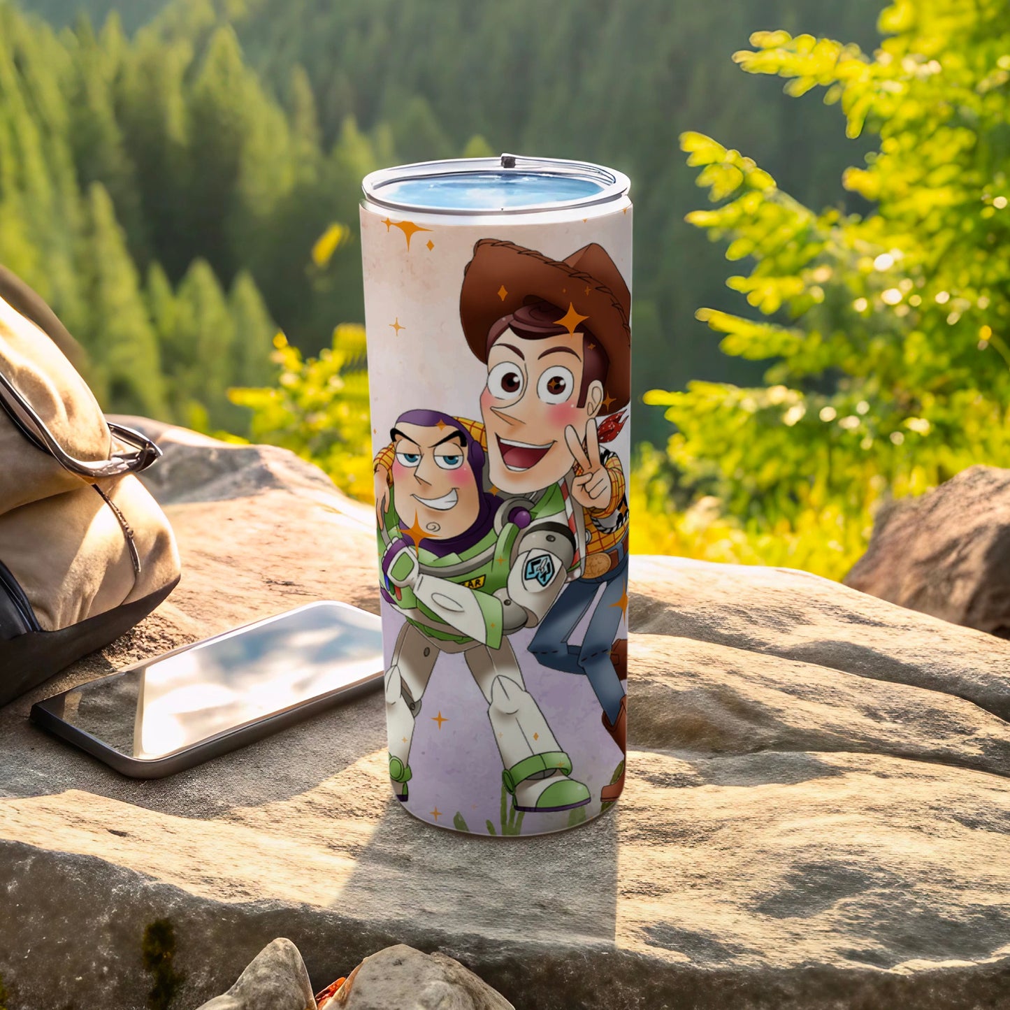 Buzz and Woody Animated Characters Travel Tumbler