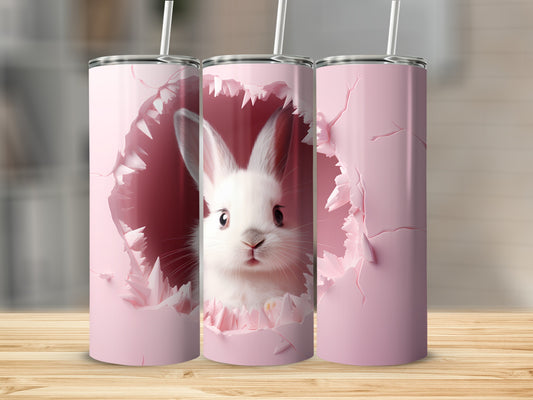 Cute Bunny Peeking Design Tumbler 20oz Drinkware
