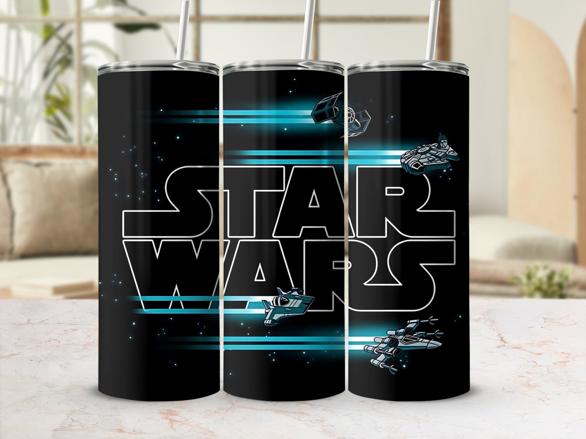 Galactic Star Wars Logo Spaceships Black Blue Design product type
