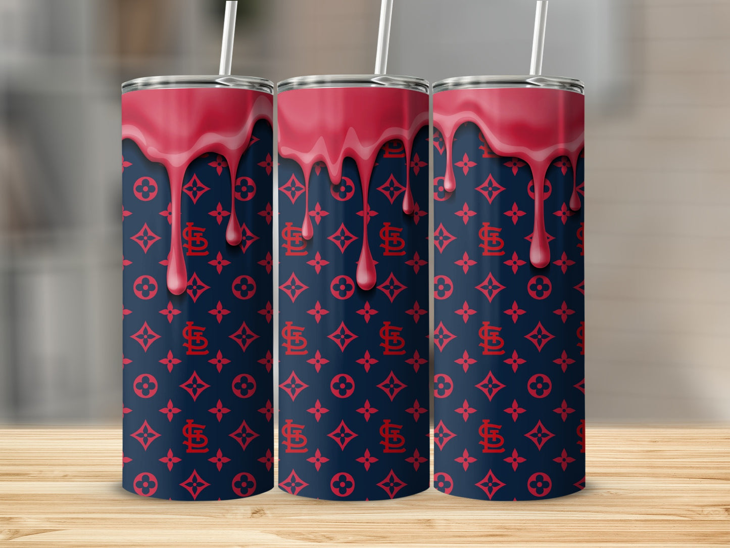 Inspired By Louis Vuitton St Louis Inspired Drip Art Tumblers