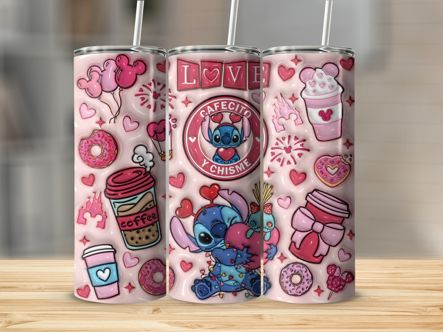 Adorable Love-Themed Tumbler With Cute Cartoon Decor