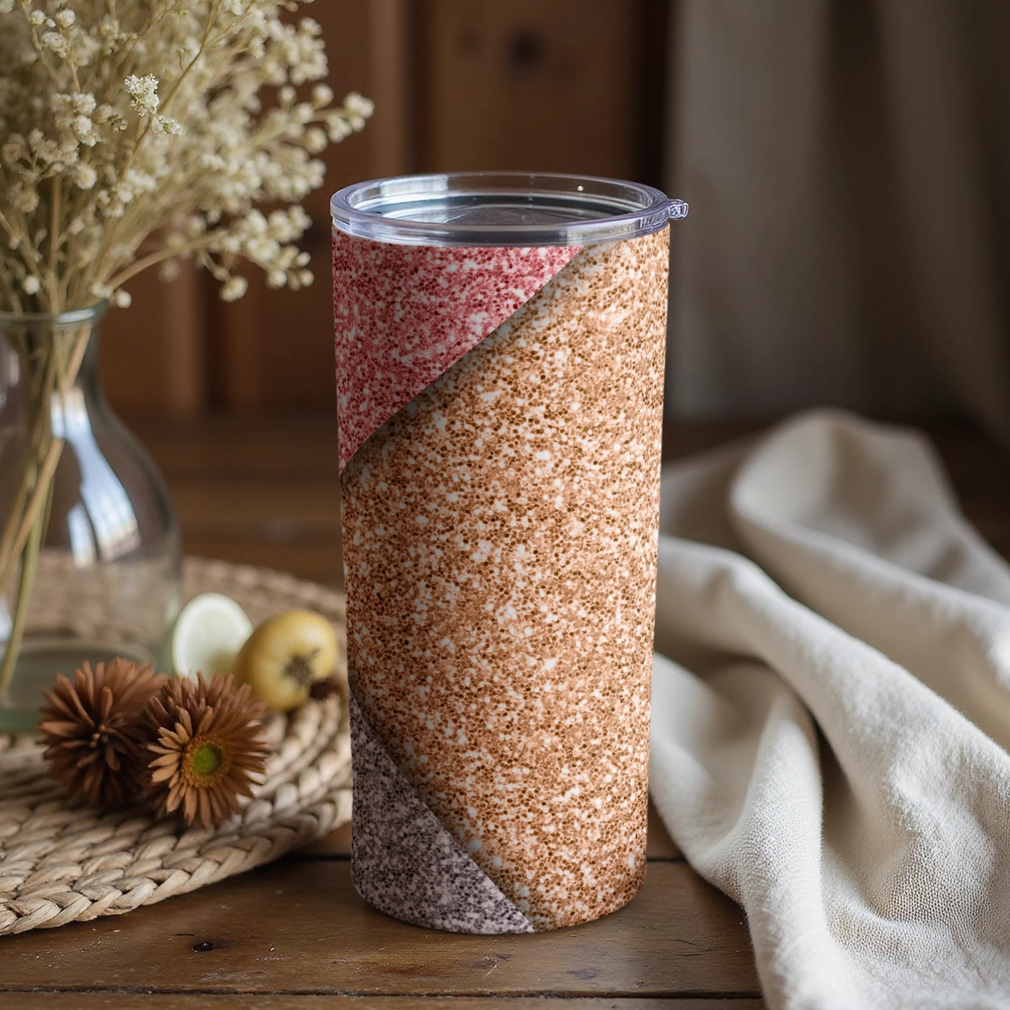 Stylish Geometric Patterned Insulated Tumbler