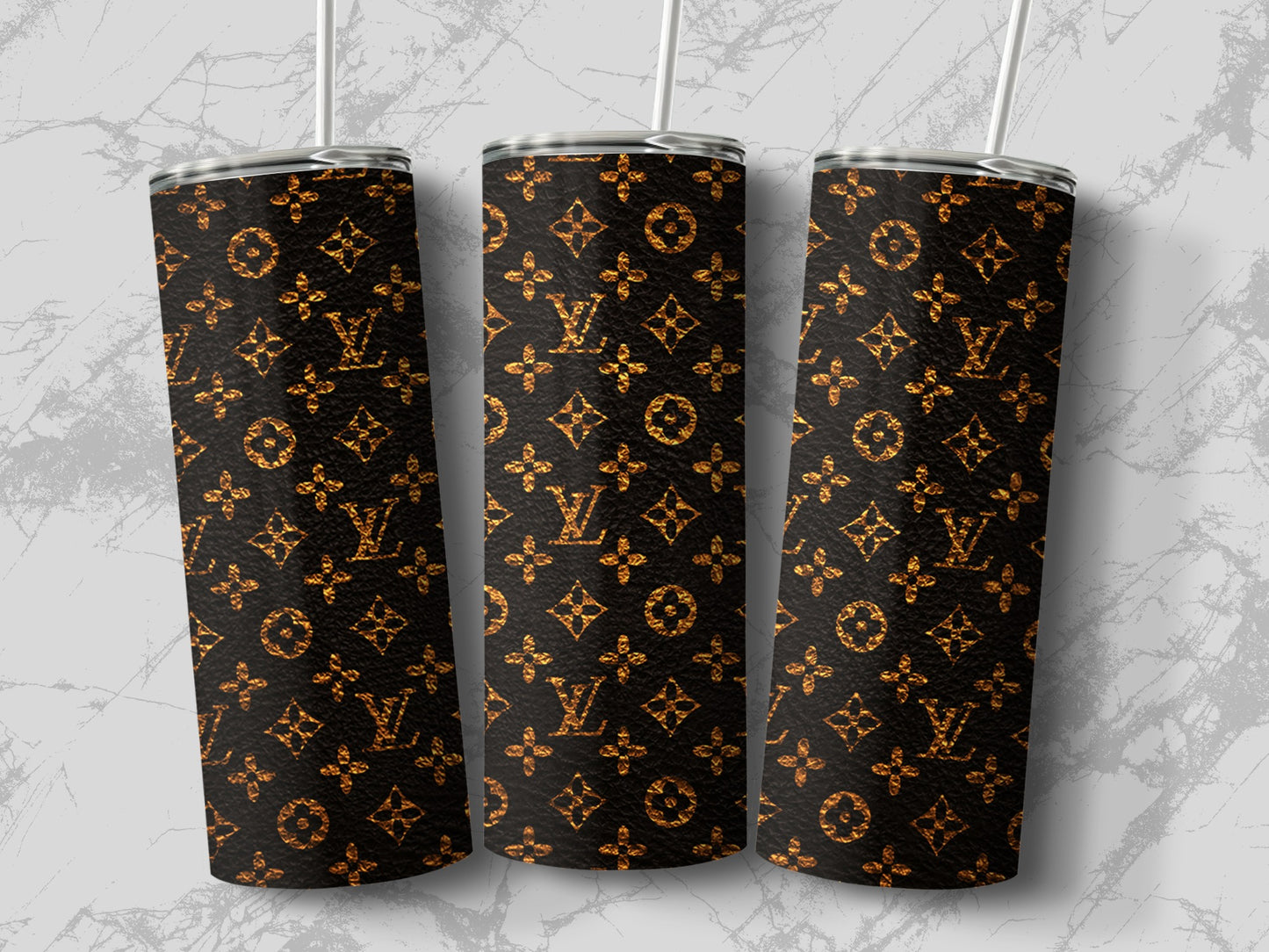 Elegant Brown Designer Pattern Insulated Tumbler