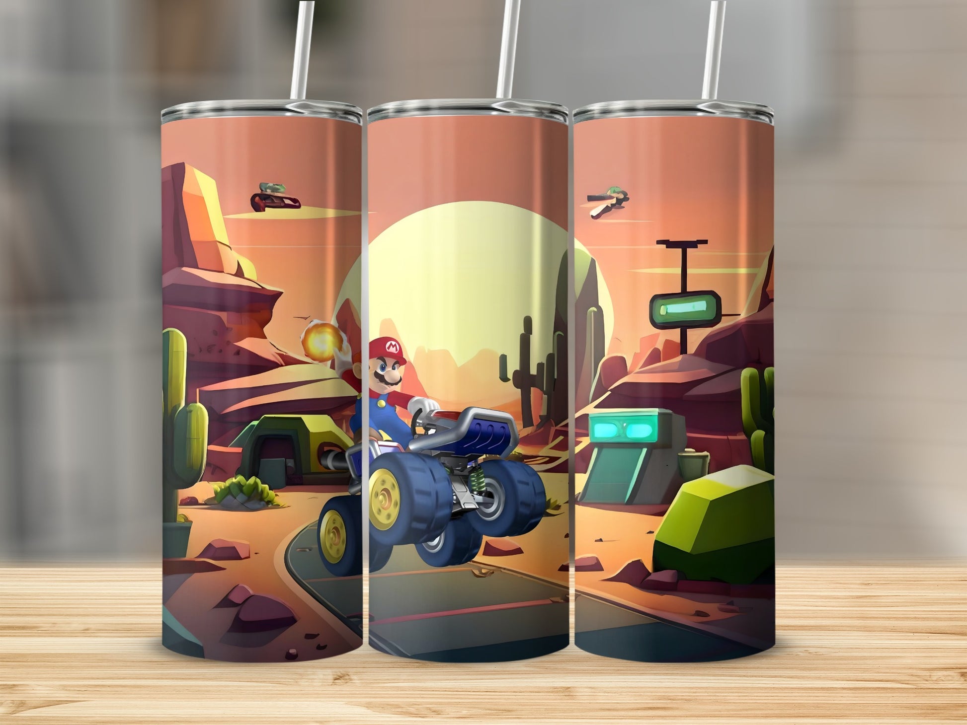 Animated Kart Racing Scene Design Tumbler Product