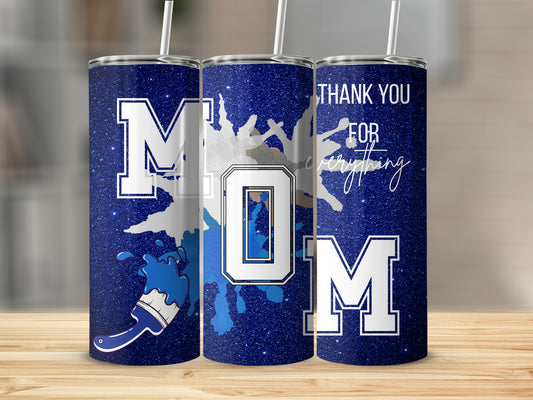 Thank You for Everything MOM Blue Glitter Tumbler