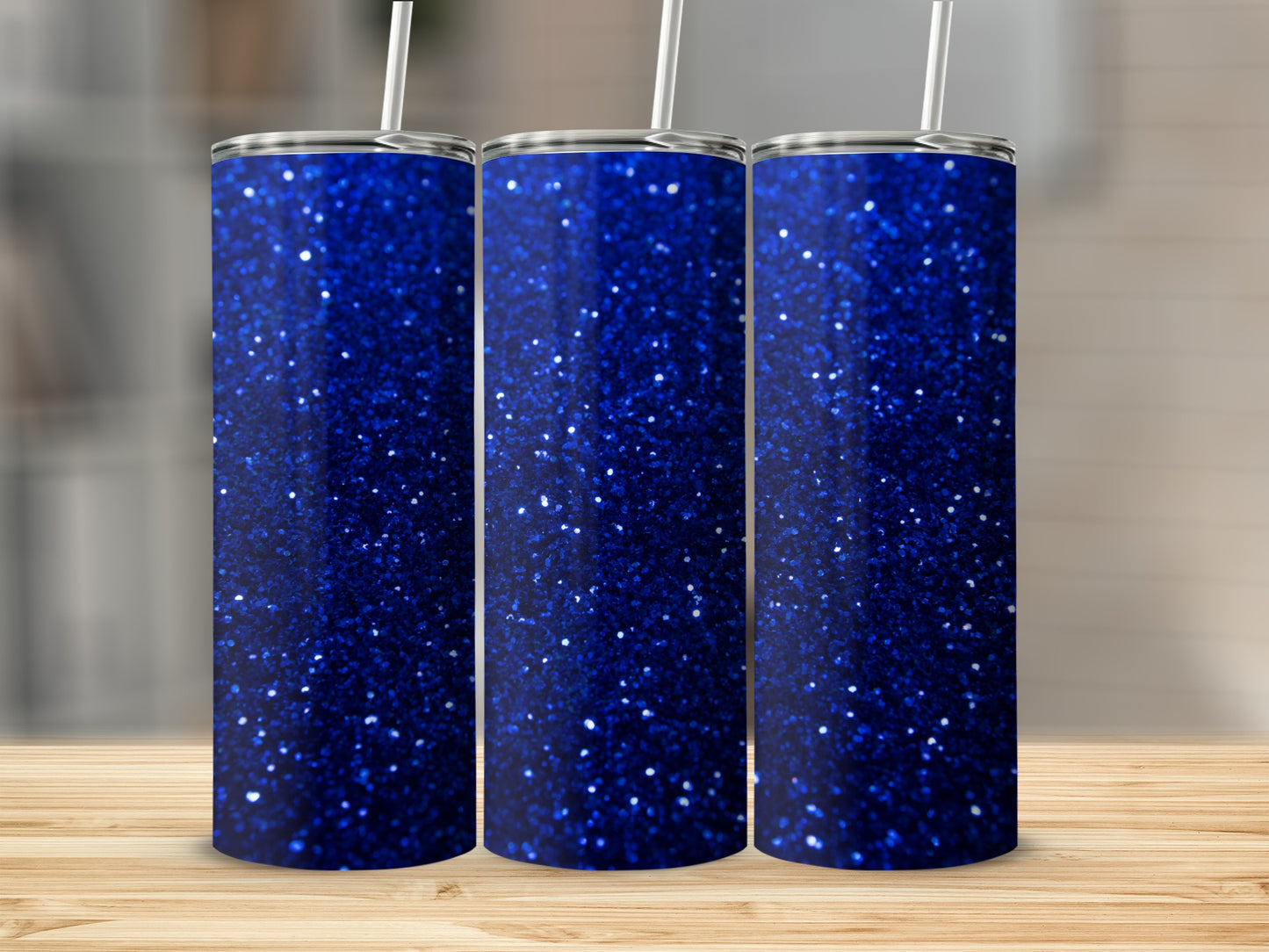 Sparkling Dark Blue Twinkle Pattern Tumbler