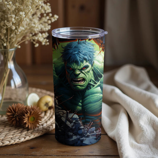 Fierce Superhero Battle Scene Inspired Tumbler